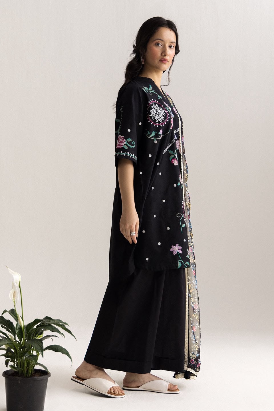 COCO 9065 Premium Dhanak Embroidered 3-Piece| Unstitched Winter Suit
