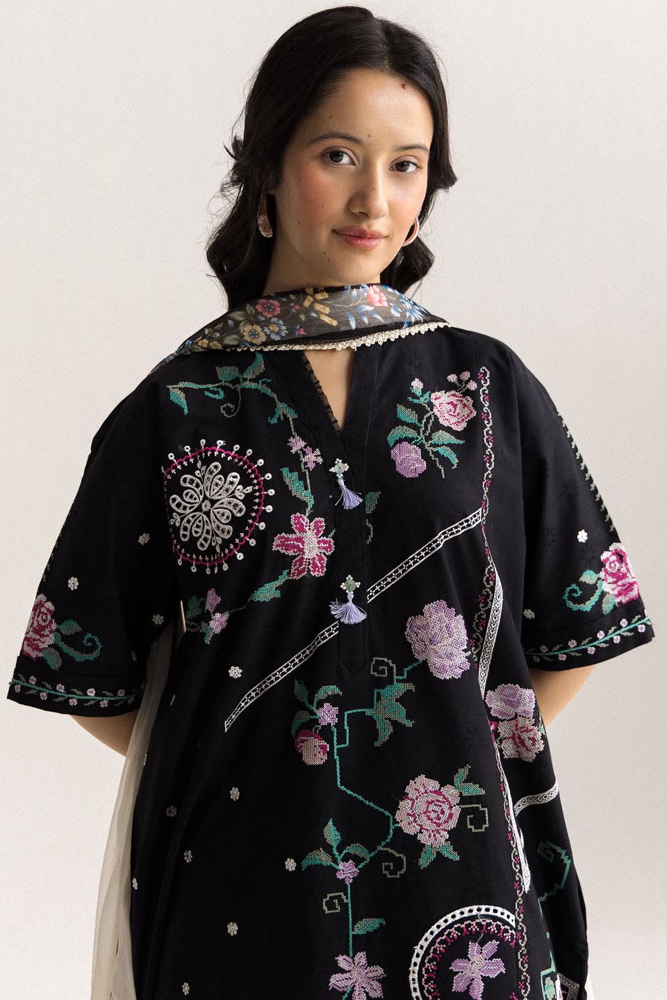 COCO 9065 Premium Dhanak Embroidered 3-Piece| Unstitched Winter Suit