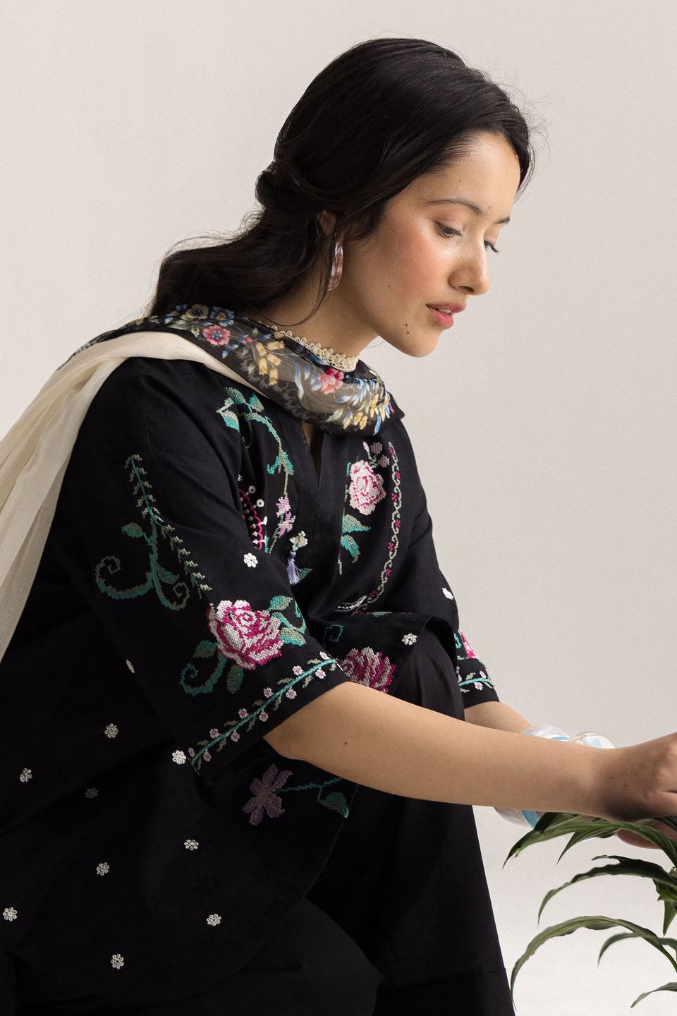 COCO 9065 Premium Dhanak Embroidered 3-Piece| Unstitched Winter Suit