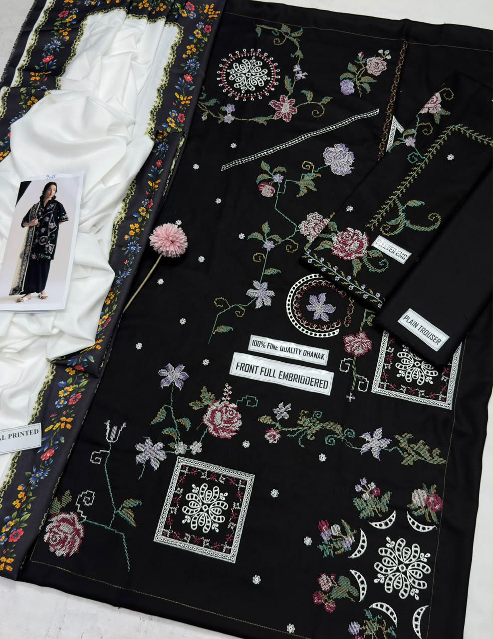 COCO 9065 Premium Dhanak Embroidered 3-Piece| Unstitched Winter Suit