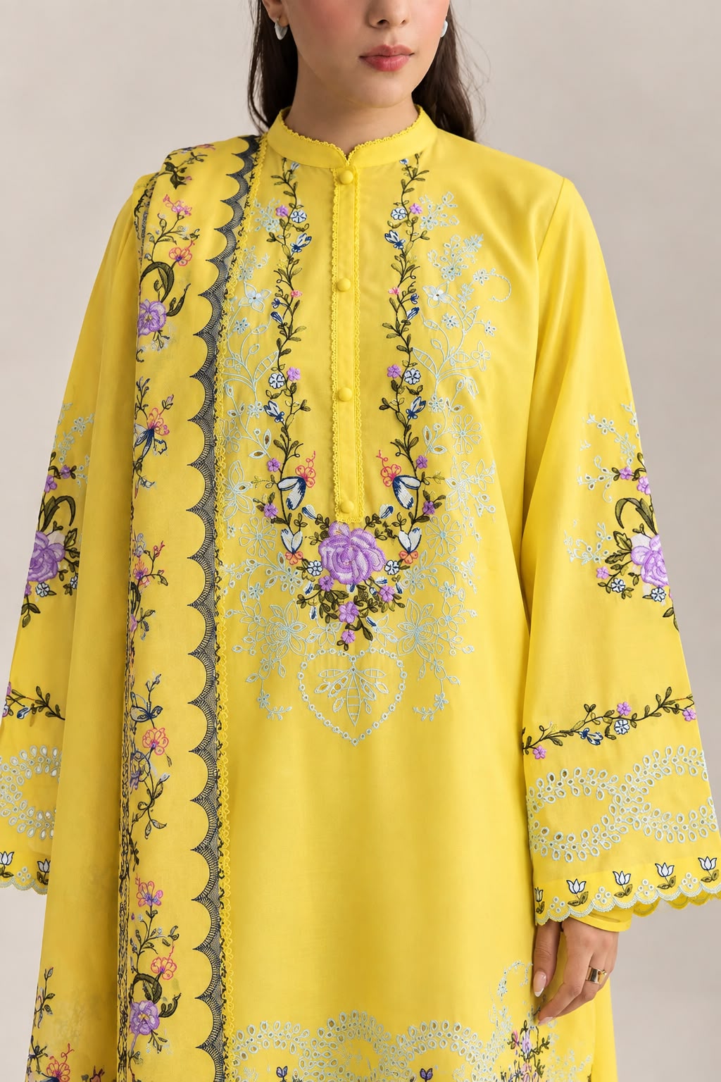 COCO 9048 Premium Dhanak Embroidered 3-Piece Unstitched Winter Collection
