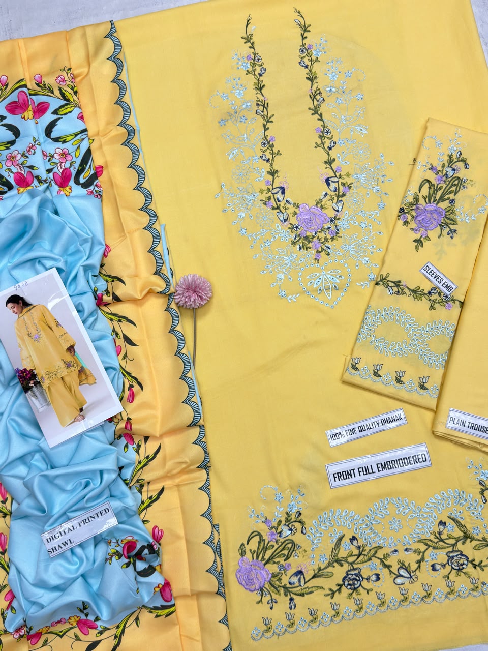 COCO 9048 Premium Dhanak Embroidered 3-Piece Unstitched Winter Collection
